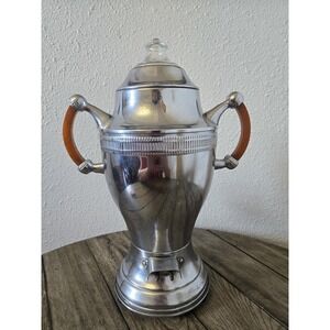 Vintage Continental Coffee Percolator Bakelite Handle Pyrex Lid NO CORD Art Deco